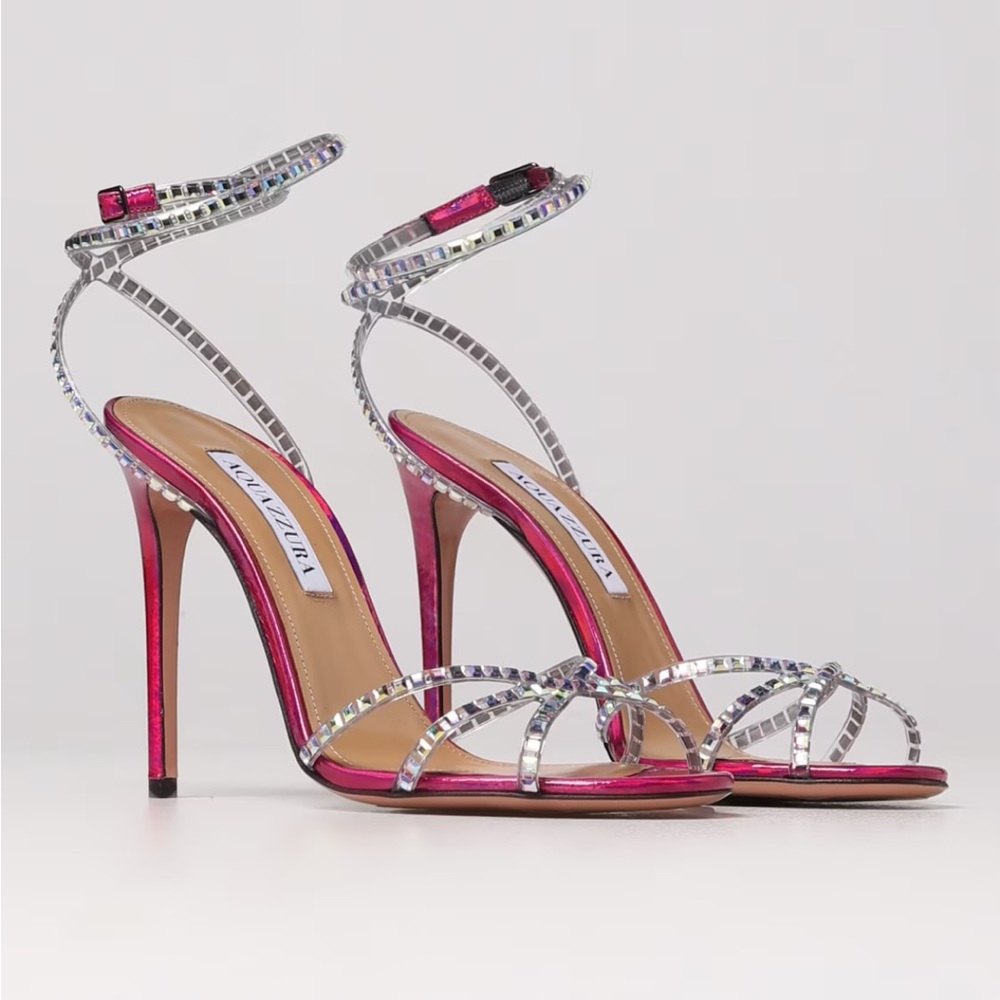 Aquazzura Embellished Heeled Sandals Size 37.5